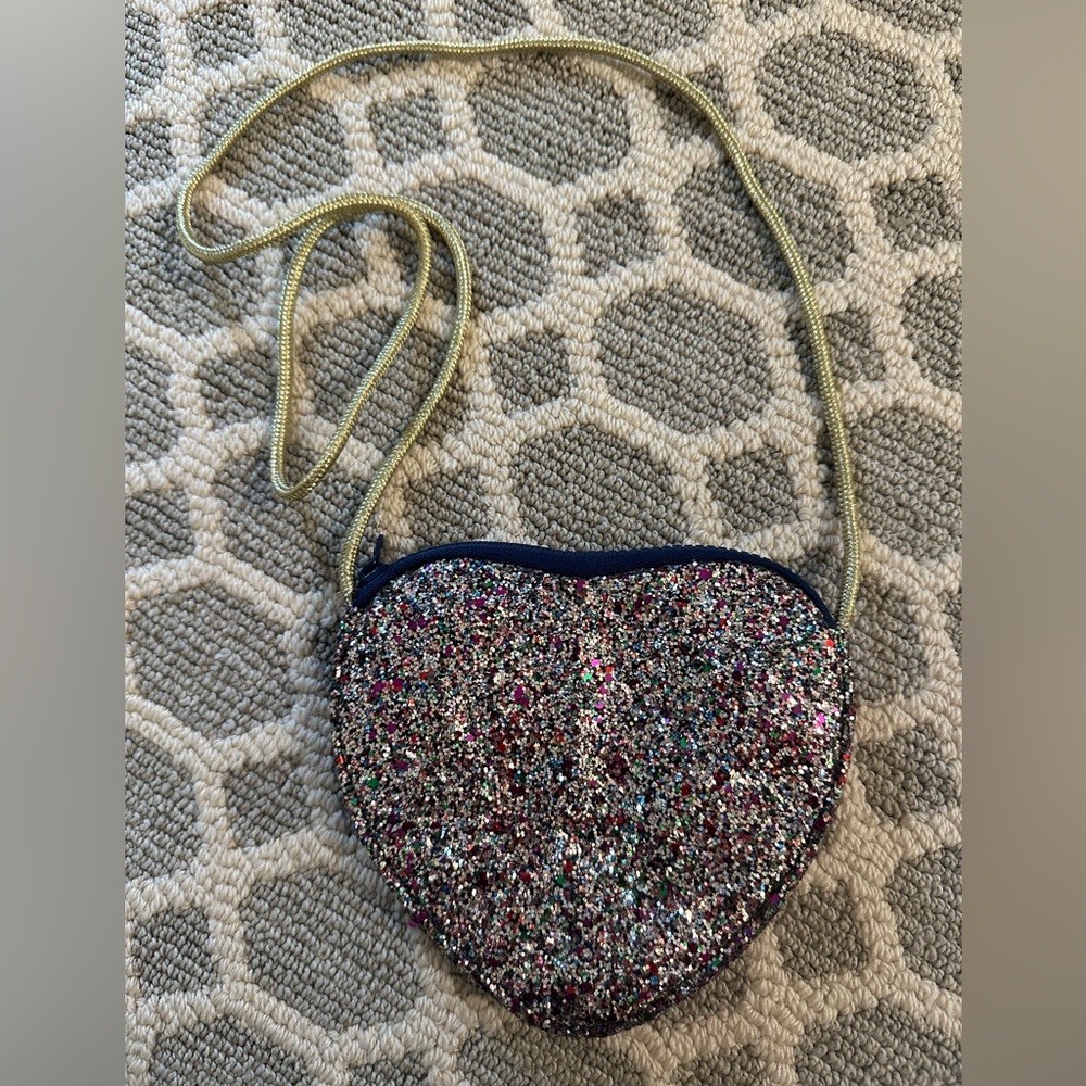 J Crew crewcuts Sequin Heart shape kids purse handbag